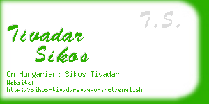 tivadar sikos business card